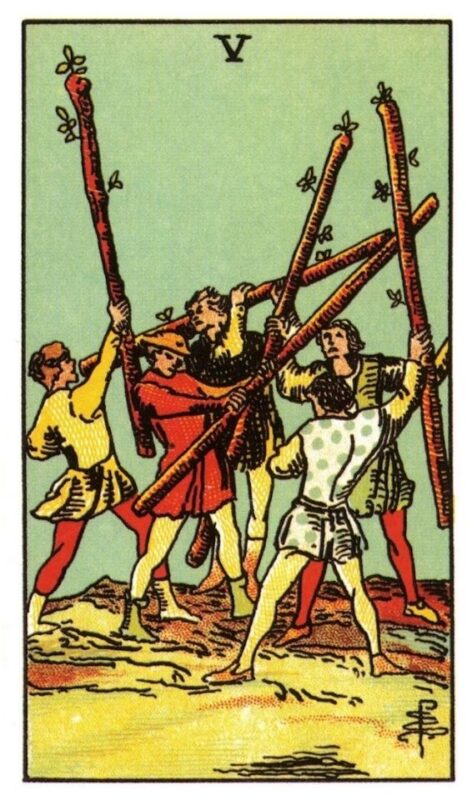 Ý nghĩa lá bài Five of Wands - Lá Bài 5 Gậy
