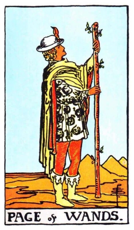 Ý nghĩa lá bài Page of Wands - Lá Bài Sứ Giả Gậy