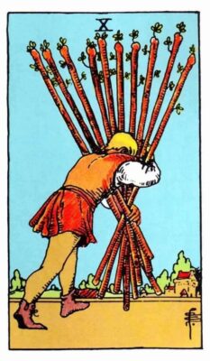Ý nghĩa lá bài Ten of Wands - Lá Bài 10 Gậy